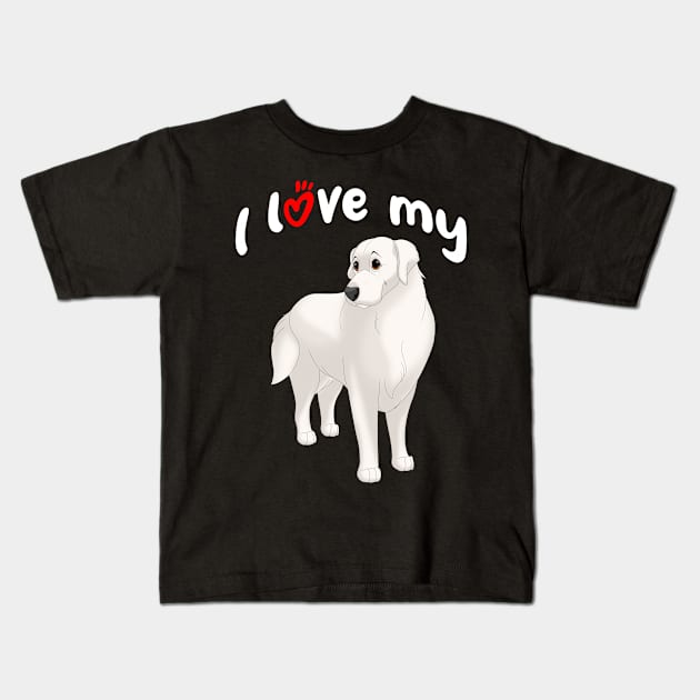 I Love My Great Pyrenees Dog Kids T-Shirt by millersye